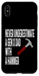 Coque pour iPhone XS Max Never Underestimate A Gen X Dad With A Hammer Humour Funny