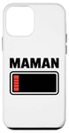 Coque pour iPhone 12 mini drole Femme fatiguée, maman, faible charge de batterie