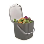 Snips Food Waste Compost Bin with Lid and Handle 3L, Compost Bin for Kitchen, Bin Food Waste for Hanging 20.5 x 18.5 x 16.7, Made in Italy, Grey, BPA Free