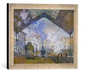 Kunst für Alle 'Encadré Image de Claude Monet La Gare Saint-Lazare, d'art dans Le Cadre de Haute qualité Photos Fait Main, 40 x 30 cm, Argent Raya