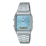 Casio Watch Vintage Retro Dual Time Steel Ice Blue AQ-230A-2A1MQY