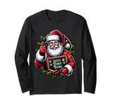 On Christmas Santa and His Favorite Teacher, Festive Holiday Long Sleeve T-Shirt