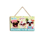 Hall Of Fame Cute Dogs Cats Wall Door Hanging Plaque Bedroom Grils Decoration