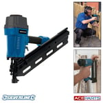 Silverline 90mm Air Framing Nailer Nail Gun For Roofing Fencing Decking Flooring