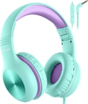 Casque Audio Enfant, Casque Enfant Audio Filaire Avec Microphone, 85/94Db Limite De Volume, Sonore Hd, Fonction De Partage, Casque Enfant Pliable Pour Ipad/Tablet/Pc/Voyage/École, [CAS311802]