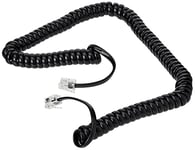 CDL Micro 3 m Uncoiled/60 cm Coiled Curly Telephone Handset RJ10 Cable Lead Wire - Black