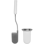 Joseph Joseph Flex - Brosse Toilette WC avec support mural - Balayette Souple et Résistante, tête flexible, anti-goutte, anti-bouchage, nettoyage en profondeur - Blanc, Moyen