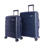 Colonel Tapioca Jeu de Valises - Set de Valises de Voyage en Polypropylène - Valise Cabine 55 x 40 x 20 et Valise Moyenne 4 Roues Valises de Voyage Moyennes Valises de Voyage Cabine, Bleu Marine,