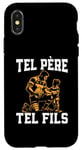 Coque pour iPhone X/XS Tel père tel fils accessoire rugbyman rubgy humour