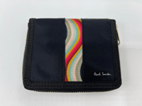 PAUL SMITH SWIRL Women's Black Nylon Leather Zip Around Purse