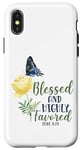 iPhone X/XS Christian Bible Verse Quote Butterfly Rose Flower Luke 1:28 Case