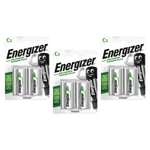 Energizer Lot de 3 Blisters de 2 Piles rechargeables HR14 Power Plus C 2500mah 1,2V