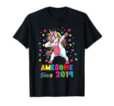 Awesome Since 2019 Dabbing Unicorn 3rd Birthday T-Shirt