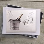 WHITE COTTON CARDS 40th Birthday, Mini Photo Album, Champagne Bucket, White, Medium