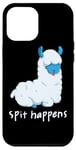 Coque pour iPhone 12 Pro Max Spitting Lama Happens Spit Alpaga amusant Jeu de mots