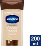 Vaseline Intensive Care Cocoa Radiant Body Oil 100% Natural Cocoa Butter for Dry