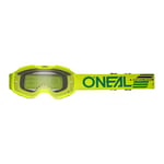 O'NEAL | Lunettes de vélo et de motocross | MX MTB DH FR Downhill Freeride | Verre anti-rayures avec traitement anti-buée, protection 100% UV | B-10 Solid V.24 Goggle | Unisexe | Jaune fluo | One Size