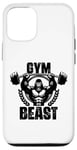 Coque pour iPhone 12/12 Pro Gym Beast Gorilla Haltérophilie Citation Gym Fitness