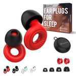 Hushhd Ear Plugs for Sleep & Ear Defenders -27dB Noise Cancelling Ear Plugs for Sleeping, Soft and Reusable Noise Reduction Ear Plugs for Concerts, Earplugs for Sleep, Snoring & Travel (Red)