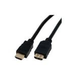 Rallonge hdmi haute vitesse 3D avec Ethernet mâle / femelle mcl 2m