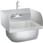 Design In - Vasque à poser Lavabo,Bac à laver,Évier commercial de lavage des mains avec robinet Inox CFW67144