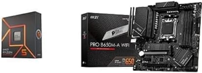 AMD R7 7600X CPU + MSI PRO B650M-A WIFI Motherboard - Micro-ATX - AM5 - 12 Duet Rail 80A VRM, DDR5 Memory Boost 6400+MHz/OC, 2 x PCIe 4.0 x16, 2 x M.0 2 Gen4, Wi-Fi 6E