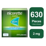 Nicorette Icy White 2mg Gum 3 x 210 - 12 Weeks* Bundle Total Gum 630