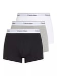 Calvin Klein Trunks, Pack of 3, White/Black/Grey