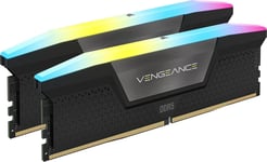 Corsair 64GB (2x32GB) DDR5 6000MHz VENGEANCE RGB CL38 1.35V Intel XMP Desktop Memory Black