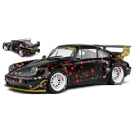 PORSCHE 911 964 RWB AOKI BODYKIT 2021 BLACK RED 1:18 Solido Auto Stradali