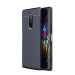 Sony Xperia 1      Leather Texture Case    [Navy]