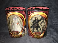 LORD OF THE RINGS TWO TOWERS FIGURES SARUMAN THE WHITE W/ EYE + ARAGOEN TOY BIZ