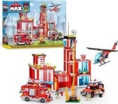 Max Max City Bricks Fire Station, 933Pcs