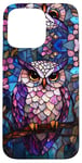 Coque pour iPhone 15 Pro Max Owl Stained Art Mosaic Stain Art Owl Lover Colorful Floral