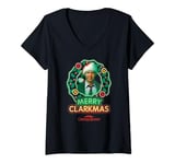 Womens National Lampoon's Christmas Vacation Neon Clark V-Neck T-Shirt