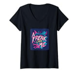 Womens Vibrant and Colorful Freak like me Speech V-Neck T-Shirt