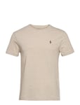 Custom Slim Fit Jersey Crewneck T-Shirt Designers T-shirts Short-sleeved Beige Polo Ralph Lauren