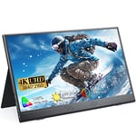 Moniteur portable 4K Moniteur de jeu HDR 15,6 600 nits Luminosité 100 % Adobe sRGB HDMI USB-C Moniteur externe