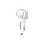 ENERGIZER - Chargeur Voiture 38 W - 1 Port USB-C & 1 Port USB-A - Chargeur Allume-Cigare - Design Carbone - Argenté D38