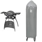 Weber Barbecue électrique Q 1400 Stand Electric Grill & 7177 Housse de Gril, Convient aux Q 100/1000 et 200/2000 sur Support ou Chariot, Gris, 5,9 cm*16,6 cm*22,3 cm