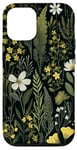 iPhone 14 Olive Green Boho Botanical Wildflowers Case