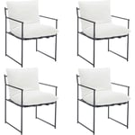 Wahson Office Chairs - Chaise Salle à Manger Lot de 4 Chaise de Cuisine Moderne Rembourré avec Pieds en Métal Chaise de Salon avec Accoudoirs,