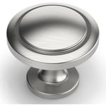 Ccykxa - Lot de 12 Bouton de Meuble Bouton Porte Cuisine Rond Boutons de Porte Alliage de Zinc Bouton Porte Placard Nickel Brossé Bouton Porte