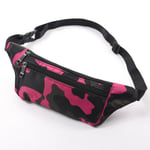 Män kvinnor Fanny Pack Midjeväska Dam Vattentät Osynlig Liten Bergsbestigning Löpning Mobiltelefon Rose Red Camouflage