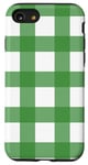 iPhone SE (2020) / 7 / 8 Green White Checkered Plaid Flannel Gingham Pattern Checker Case