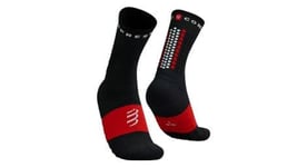 Chaussettes compressport ultra trail socks v2 0 hight noir rouge