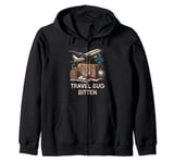 Travel Bug Bitten Adventurous Traveler Zip Hoodie