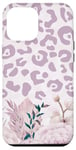 Coque pour iPhone 13 Pro Max Pink Leopard Flower Rose Boho Floral Leopard Rose Flower