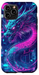 Coque pour iPhone 11 Pro Cyber Dragon Forme géométrique Dragon Art Fantasy