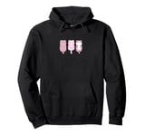 Three Adorable Pink Cats with Sugar Sprinkles Pullover Hoodie